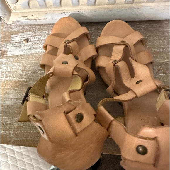 Bed|stu shoes Cobbler series Leather Block heel platform size 8.5 B Made new - Picture 4 of 8